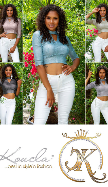 lustre Crop top with cut outs Gold